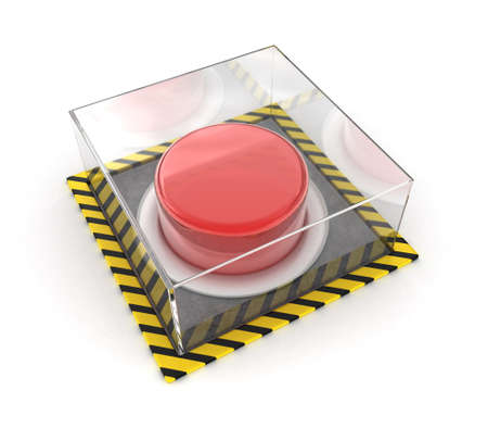 Illustration of the red button under glass on a white background
