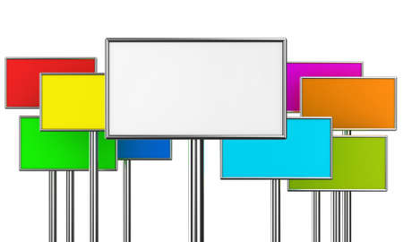 Illustration of a empty billboard on background a lot of sameの写真素材