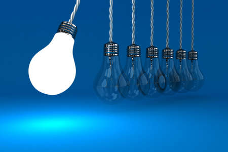 Illustration of the pendulum from lamps on a blue backgroundの写真素材