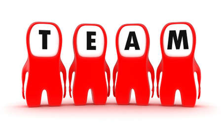 Illustration of a team from red peopleの写真素材