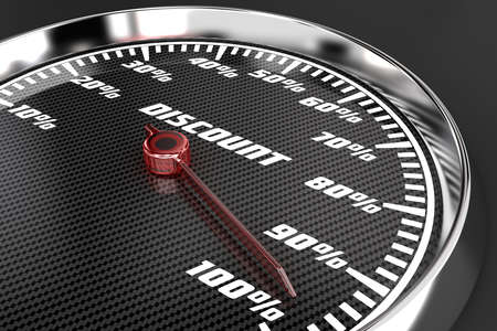 Illustration of percents of the discount on speedometerの写真素材