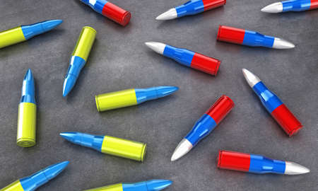 Illustration of cartridges in the form of flags of two countries