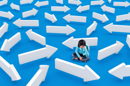The girl was lost and did not know which way to go