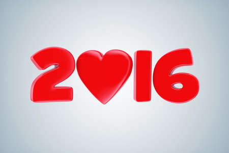 Illustration of red numbers 2016 on a light backgroundの写真素材