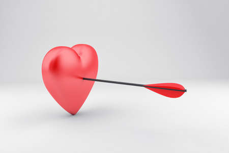 Illustration of red heart with an arrow in it