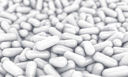 3d illustration of a many white medical pills