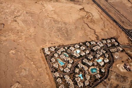 Photo of resort town with hotels and hot climateの写真素材