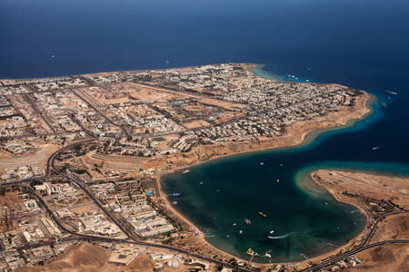 Photo of resort town with hotels and hot climateの写真素材