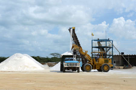 Salt production on Guajira peninsulaの写真素材