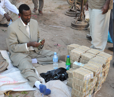 Street money changers of moneyのeditorial素材