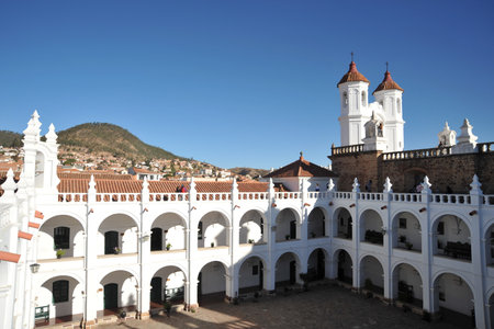  Sucre is the official capital of Bolivia  Monastery La Recoletaのeditorial素材