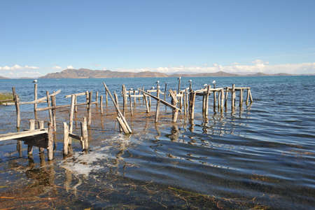 Mountain lake Titicaca.の写真素材