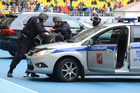 Indicative detention by the police of criminalのeditorial素材