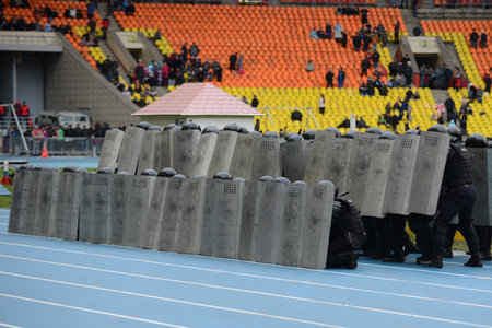 Police at the stadium.のeditorial素材