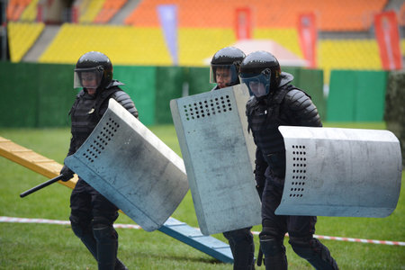 Police at the stadium.