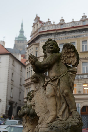 Sculpture in the streets of Pragueのeditorial素材