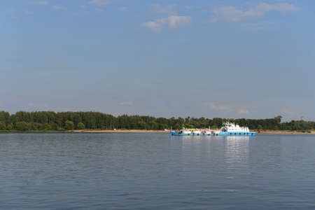 Yaroslavl. Ship sailing along the Volga.