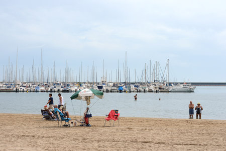 The beach area of the city in Torrevieja.のeditorial素材
