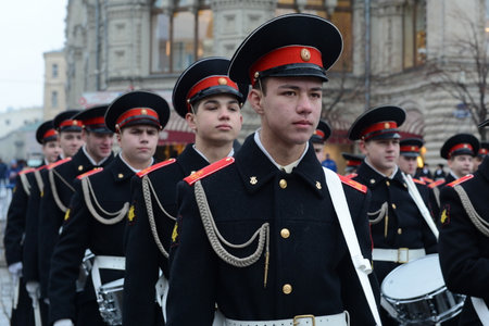The cadets of the Moscow military music College