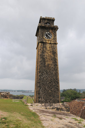 City clock tower in the town of Galle in Sri Lankaのeditorial素材