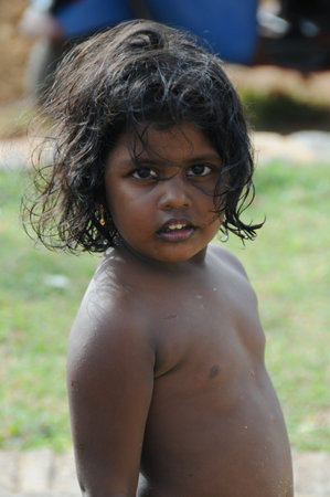 Unknown girl from the city of Galle.のeditorial素材