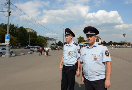 Police on the streets of Moscow