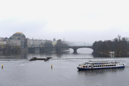 Prague is a city and the capital of the Czech Republic is a traditional European cultural center. Vltava River.のeditorial素材