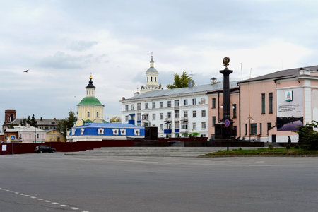 Red square in the city of Yeletsのeditorial素材