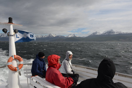 Tourists in the Beagle channel. Tierra Del Fuego.のeditorial素材