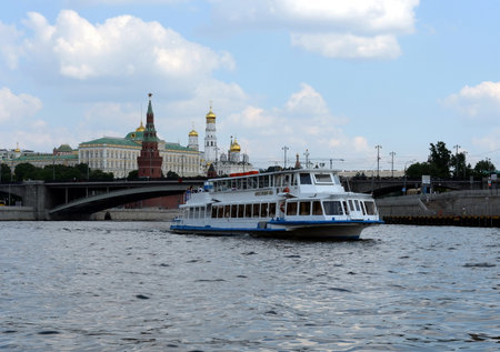 Pleasure boat on the Moscow river.のeditorial素材