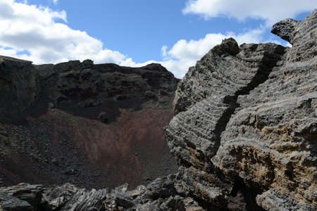 Extinct volcano the abode of the devil in the national Park Pali Aike in the South of Chile.