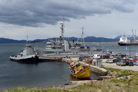 Military Base Navy Argentina in Ushuaia.のeditorial素材