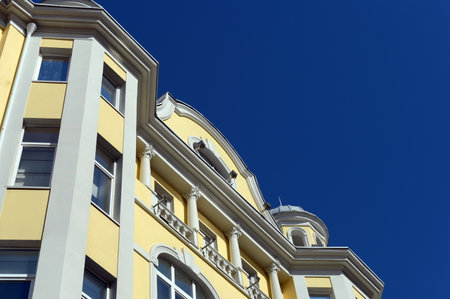 A fragment of the building on the Moscow street Arbat, 10のeditorial素材