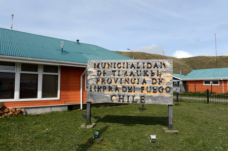 The Cameron village centre of the municipality of Temaukel. Tierra Del Fuego.のeditorial素材