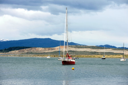 In the Harbor of Ushuaia - the southernmost city of the Earth.のeditorial素材