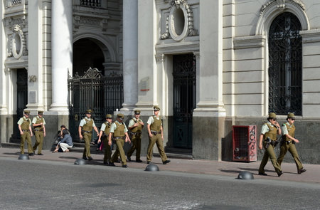 The carabinieri on the street of Santiago.