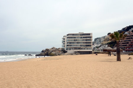 The beach in viÃ±a del Mar. Chileのeditorial素材