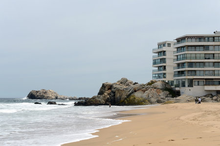 The beach in vina del Mar.のeditorial素材