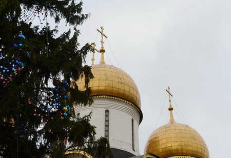 The main decoration of the all-Russian Christmas tree in Cathedral square of the Kremlin.のeditorial素材