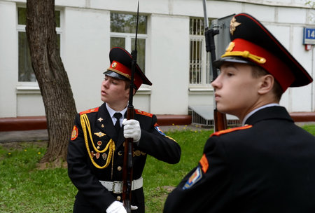 Parade in the cadet corps of the police.