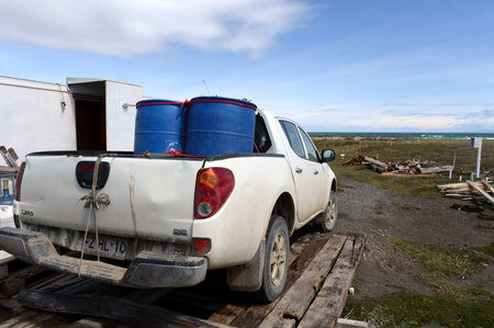 Pickup at the research station in the Gulf of Inutil.のeditorial素材