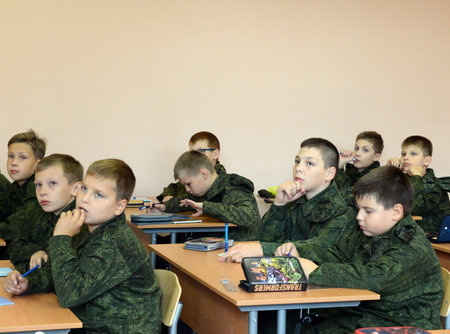 A lesson in the First Moscow cadet corps.のeditorial素材