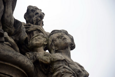 Statue of St. Ivo. Charles Bridge in Prague.のeditorial素材