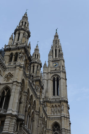 The historic Vienna city hall.のeditorial素材