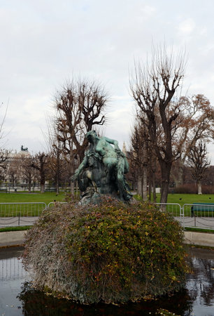 Fountain Triton and Nymph in the Volksgarten in Vienna.のeditorial素材