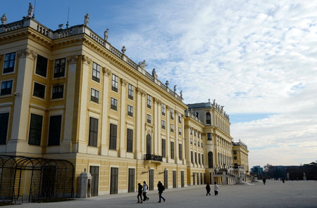 Schonbrunn Palace in Vienna, Austria. Schonbrunn Palace is one of the most popular tourist attractions in Vienna.のeditorial素材