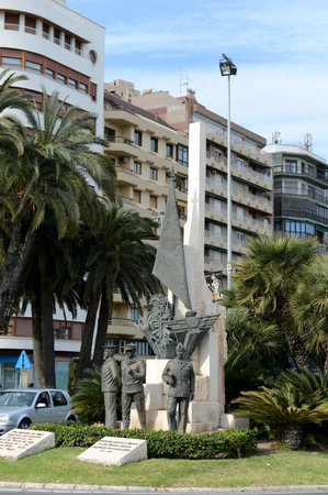 Monument to the Spanish military in the Sea Square in Alicante.のeditorial素材