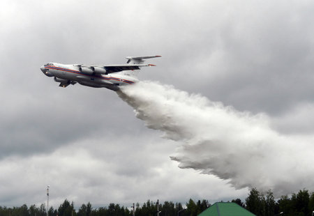 Fire-fighting aircraft. IL-76TD. Russia. International Salon "Integrated Security-2017".のeditorial素材