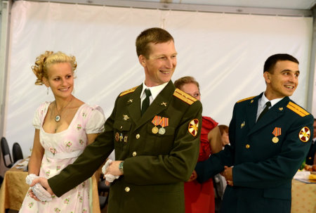 Officer's ball in the Russian military unit.のeditorial素材