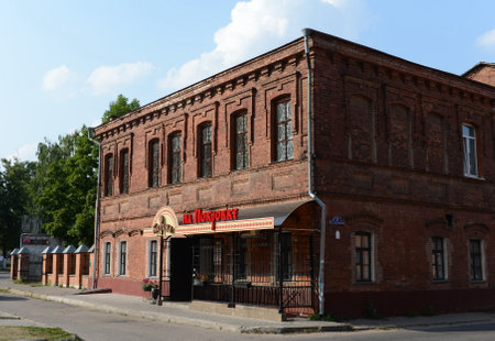Cafe "Inn on Pokrovka" on Pokrovskaya Street in Vitebsk.のeditorial素材